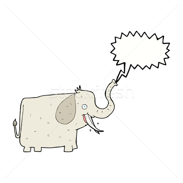 Cartoon szczęśliwy słoń dymka strony projektu Zdjęcia stock © lineartestpilot