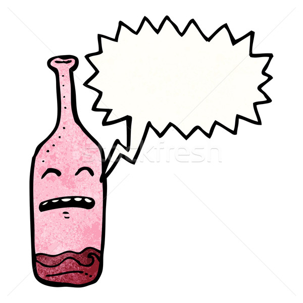 Cartoon бутылку вина лице вино бутылку говорить Сток-фото © lineartestpilot