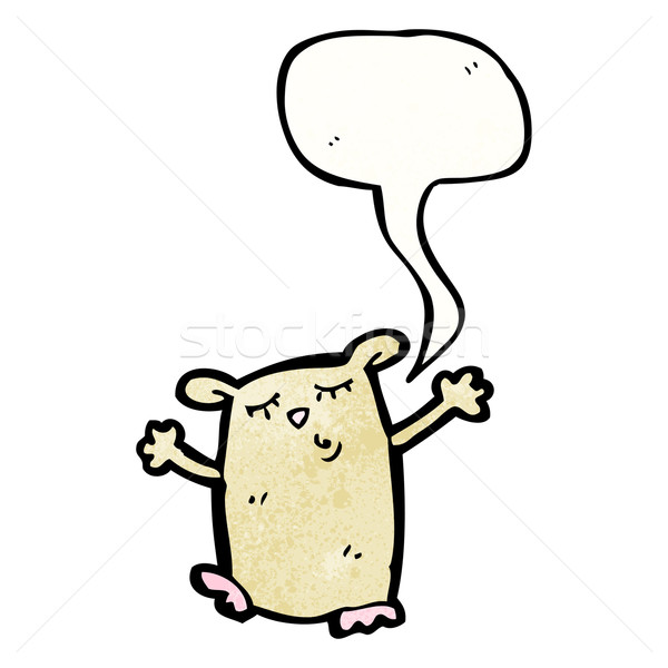 Cartoon hamster parler rétro dessin cute Photo stock © lineartestpilot
