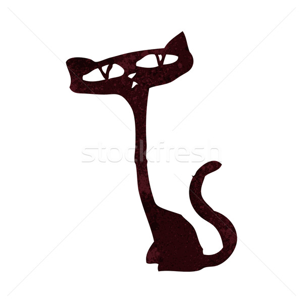 Stock photo: retro cartoon black cat