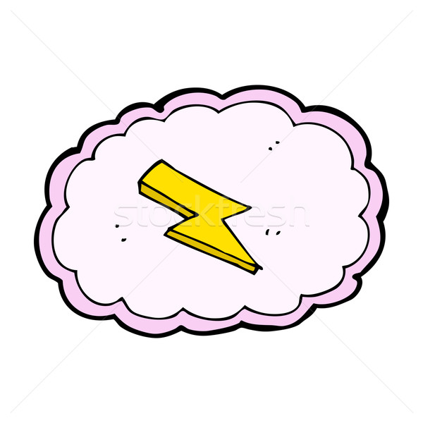 cartoon cloud and lightning bolt symbol Stock photo © lineartestpilot