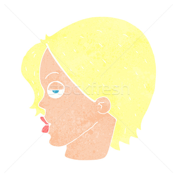 Desenho animado mulher sobrancelha cara projeto arte Foto stock © lineartestpilot
