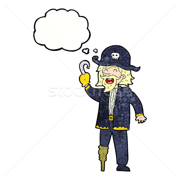 cartoon pirate captain with thought bubble Stock photo © lineartestpilot
