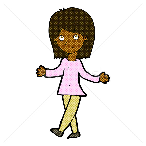 comic cartoon woman with no worries Stock photo © lineartestpilot