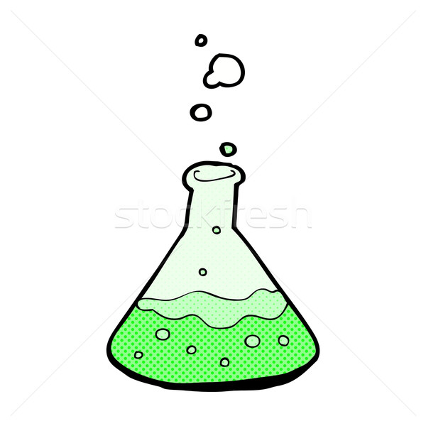 Komische cartoon wetenschap chemicaliën retro Stockfoto © lineartestpilot