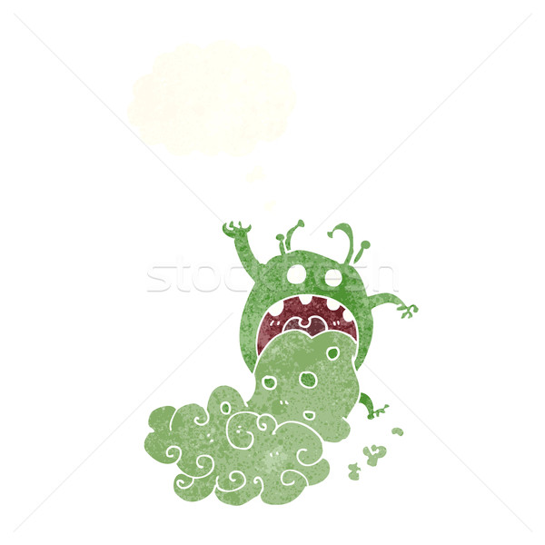 Cartoon potwora chorych bubble myśl strony projektu Zdjęcia stock © lineartestpilot