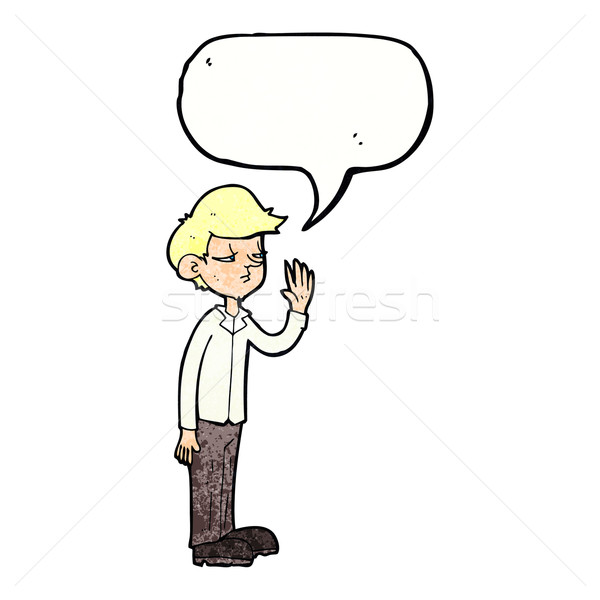 cartoon arrogant boy with speech bubble Stock photo © lineartestpilot