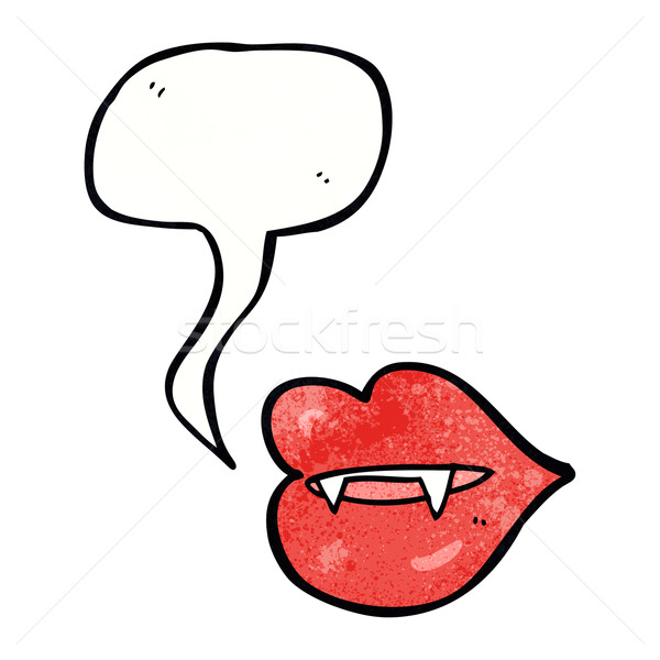 Cartoon вампир речи пузырь стороны дизайна рот Сток-фото © lineartestpilot