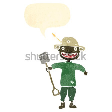 cartoon stressed old man with speech bubble Stock photo © lineartestpilot