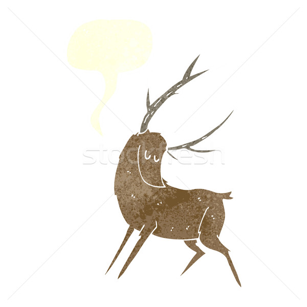cartoon stag with speech bubble Stock photo © lineartestpilot