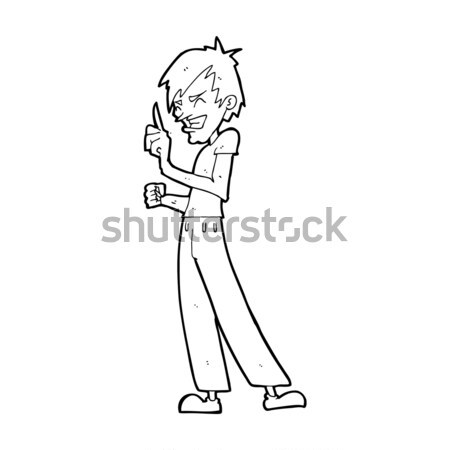 Képregény rajz arrogáns fiú retro képregény Stock fotó © lineartestpilot