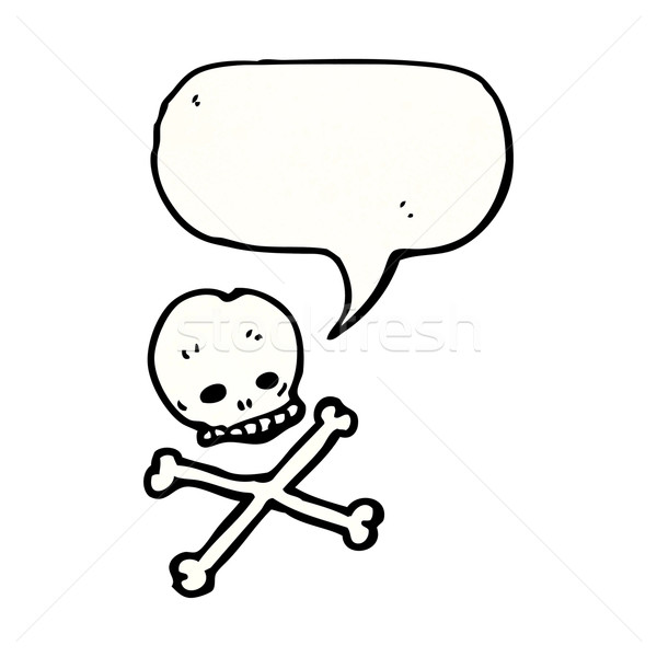 skull and crossbones with speech bubble cartoon Stock photo © lineartestpilot