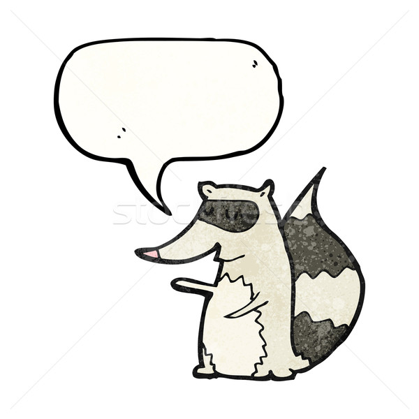 Cartoon wasbeer retro tekening cute illustratie Stockfoto © lineartestpilot