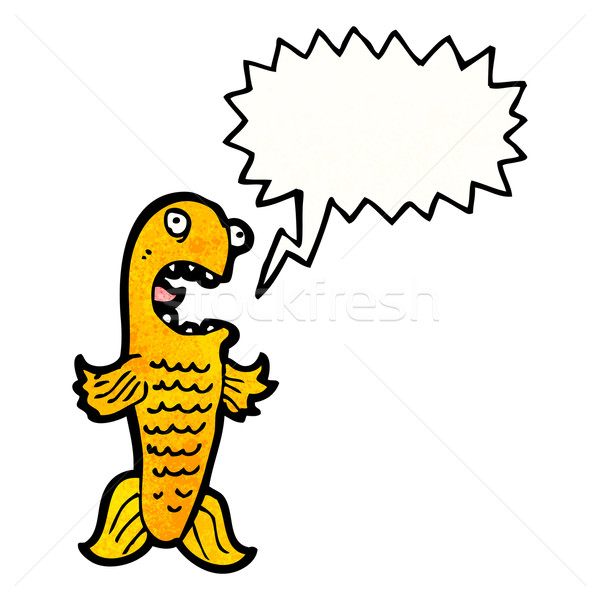 cartoon fish with speech bubble vector illustration © lineartestpilot  (#3136599) | Stockfresh