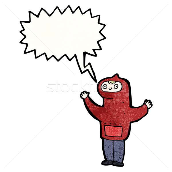 shouting boy in hooded sweatshirt cartoon Stock photo © lineartestpilot