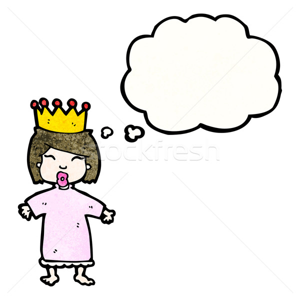 Cartoon princesse bulle de pensée rétro ballon dessin [[stock_photo]] © lineartestpilot