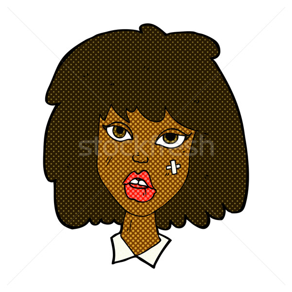 comic cartoon woman with bruised face Stock photo © lineartestpilot