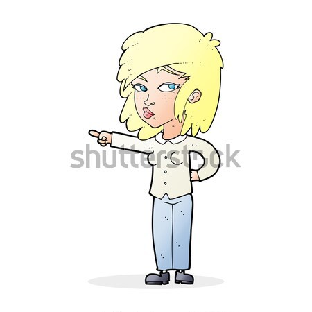 comic cartoon woman pointing Stock photo © lineartestpilot
