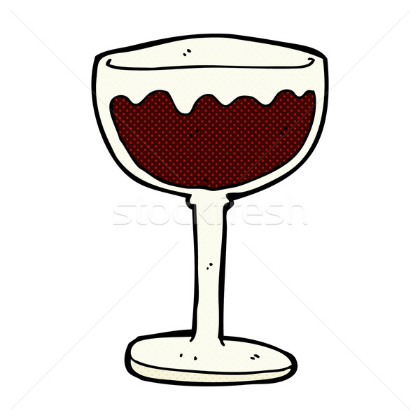 comic cartoon glass of red wine vector illustration © lineartestpilot