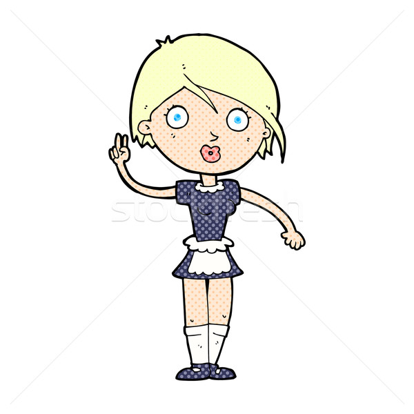 Cômico desenho animado garçonete retro Foto stock © lineartestpilot