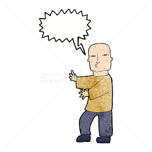 Cartoon taai man tekstballon hand ontwerp Stockfoto © lineartestpilot