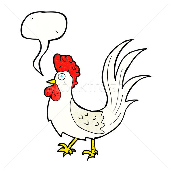 cartoon cockerel with speech bubble Stock photo © lineartestpilot