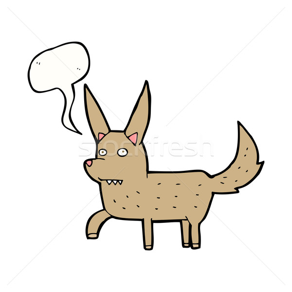 cartoon wild dog with speech bubble Stock photo © lineartestpilot