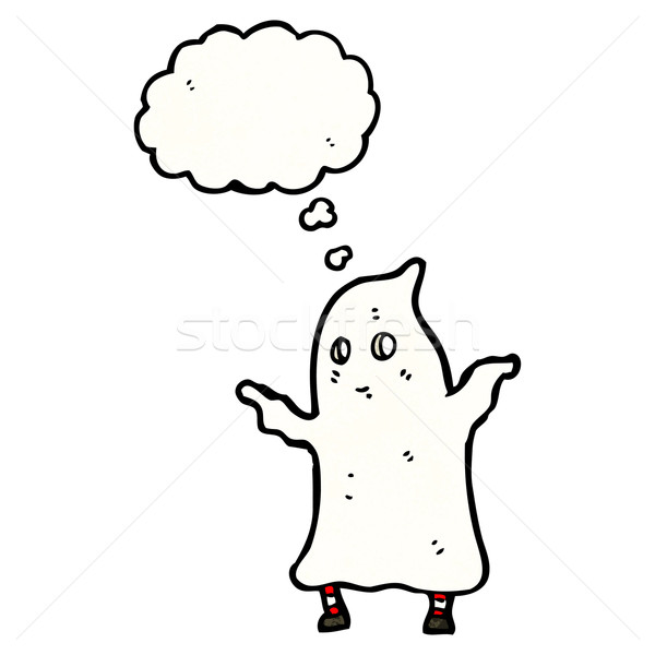 Fantasma traje desenho animado falante retro pensando Foto stock © lineartestpilot