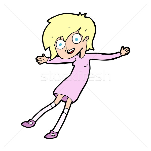 Karikatür çılgın heyecanlı kız kadın dizayn Stok fotoğraf © lineartestpilot