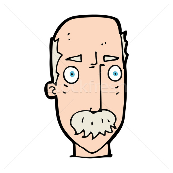 Cartoon infastidito vecchio mano faccia uomo Foto d'archivio © lineartestpilot