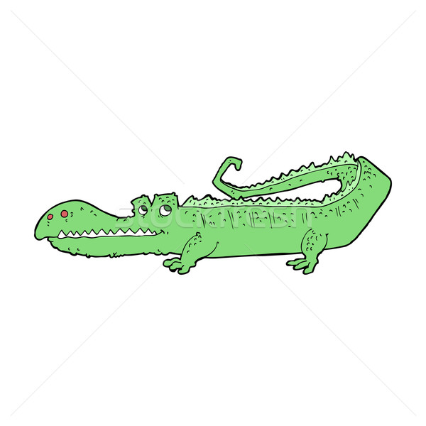 Cartoon крокодила стороны дизайна животные Crazy Сток-фото © lineartestpilot