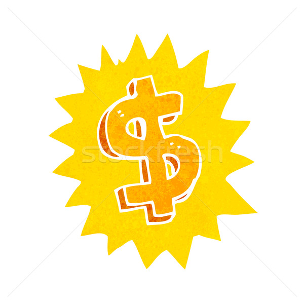 Karikatur Dollar Symbol Design Kunst Retro Stock foto © lineartestpilot