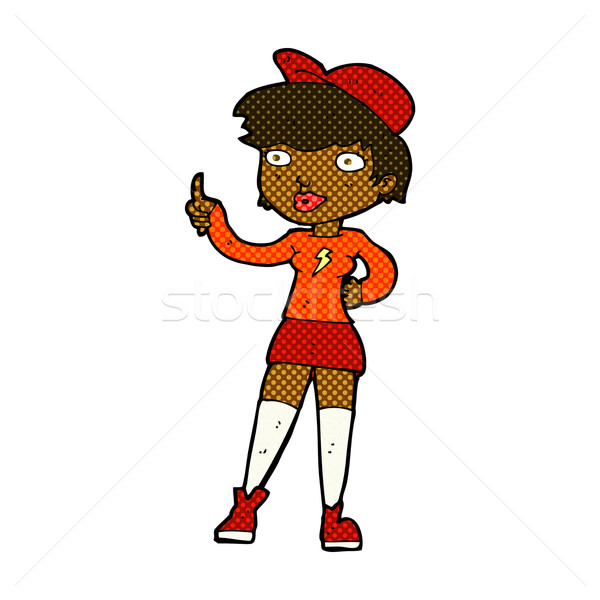 Komiks cartoon łyżwiarz dziewczyna symbol Zdjęcia stock © lineartestpilot