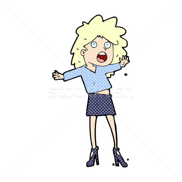 comic cartoon woman having trouble walking in heels Stock photo © lineartestpilot