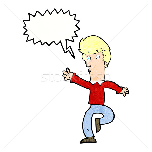 cartoon rushing man with speech bubble Stock photo © lineartestpilot