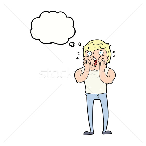 cartoon gasping man with thought bubble Stock photo © lineartestpilot