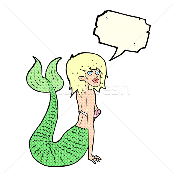 Desen animat sirena bule de vorbire mână proiect nebun Imagine de stoc © lineartestpilot