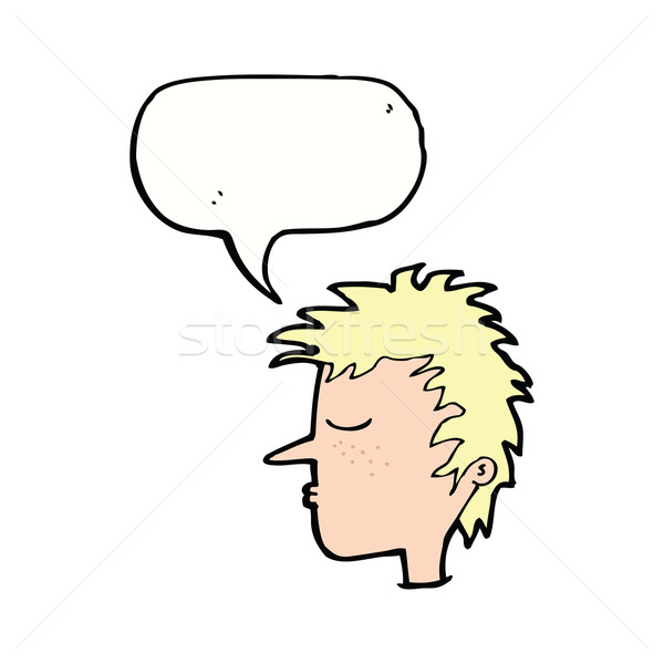 cartoon male face with speech bubble Stock photo © lineartestpilot