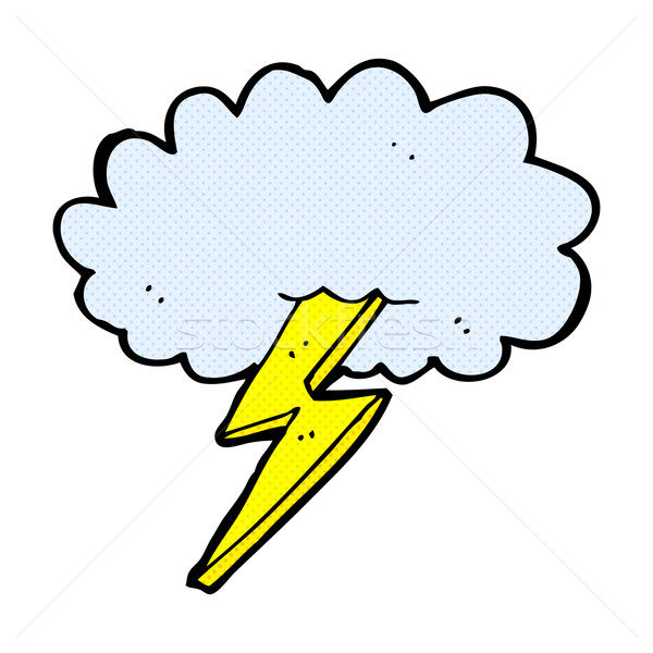 comic cartoon lightning bolt and cloud Stock photo © lineartestpilot