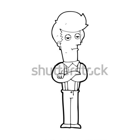 comic cartoon jaded man Stock photo © lineartestpilot