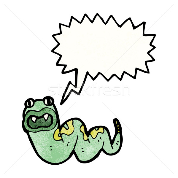 Karikatur Schlange sprechen Retro Zeichnung cute Stock foto © lineartestpilot