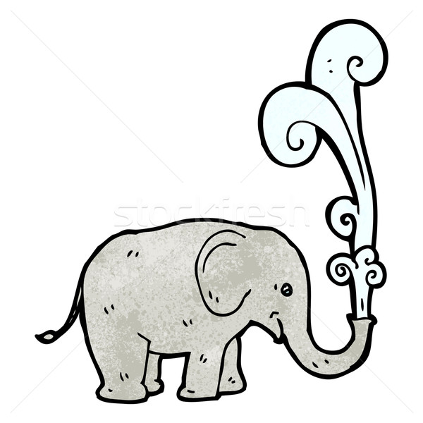 Cartoon słoń mówić retro rysunek cute Zdjęcia stock © lineartestpilot