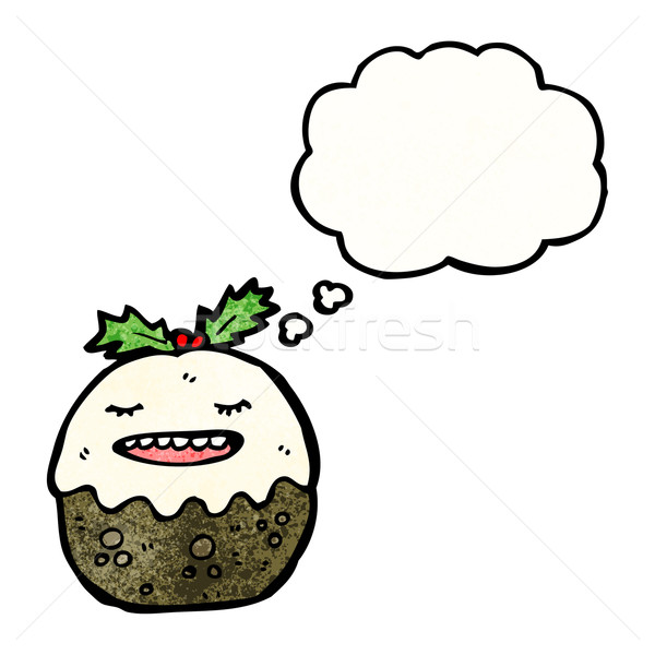 cartoon christmas pudding Stock photo © lineartestpilot