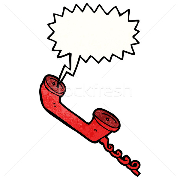 Rajz telefonkagyló szövegbuborék telefon művészet retro Stock fotó © lineartestpilot