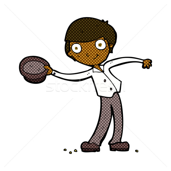 comic cartoon man tipping hat Stock photo © lineartestpilot