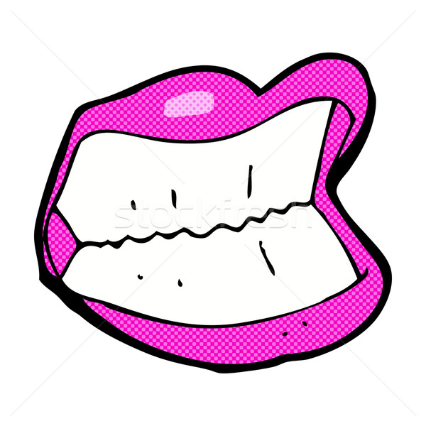 Képregény rajz vigyorog száj retro képregény Stock fotó © lineartestpilot
