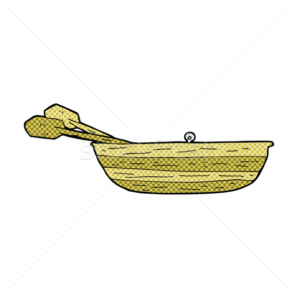 Dessinées cartoon aviron bateau rétro [[stock_photo]] © lineartestpilot