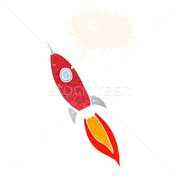 Rajz űrhajó gondolatbuborék kéz terv művészet Stock fotó © lineartestpilot