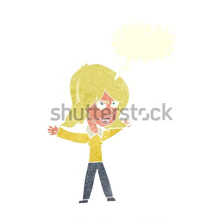 cartoon woman gesturing with thought bubble Stock photo © lineartestpilot