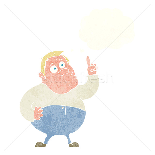 Desenho animado homem pergunta balão de pensamento mão Foto stock © lineartestpilot